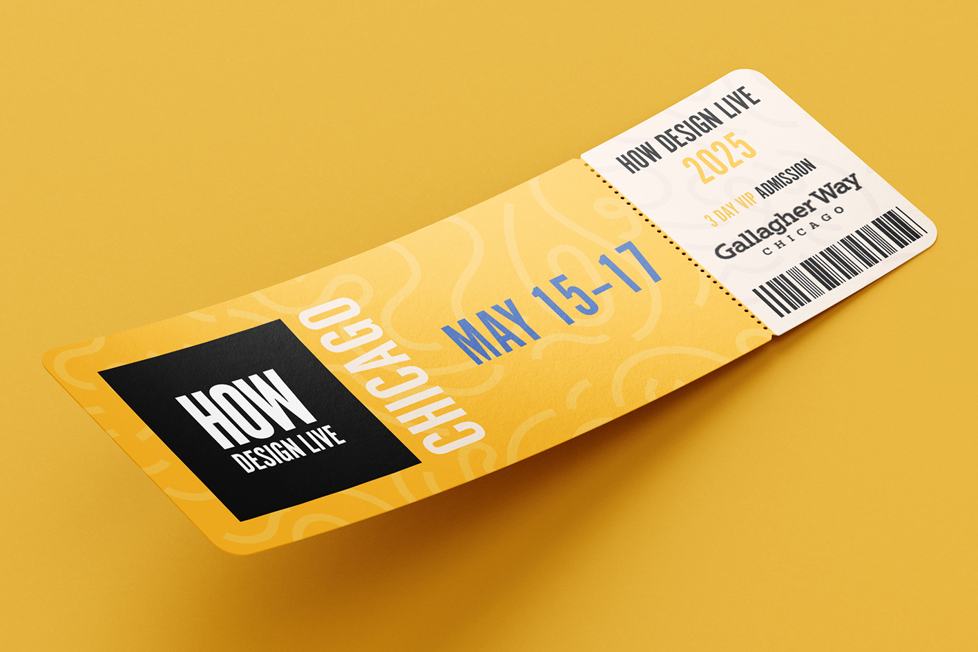 How Design Ticket Yellow Web Mockup